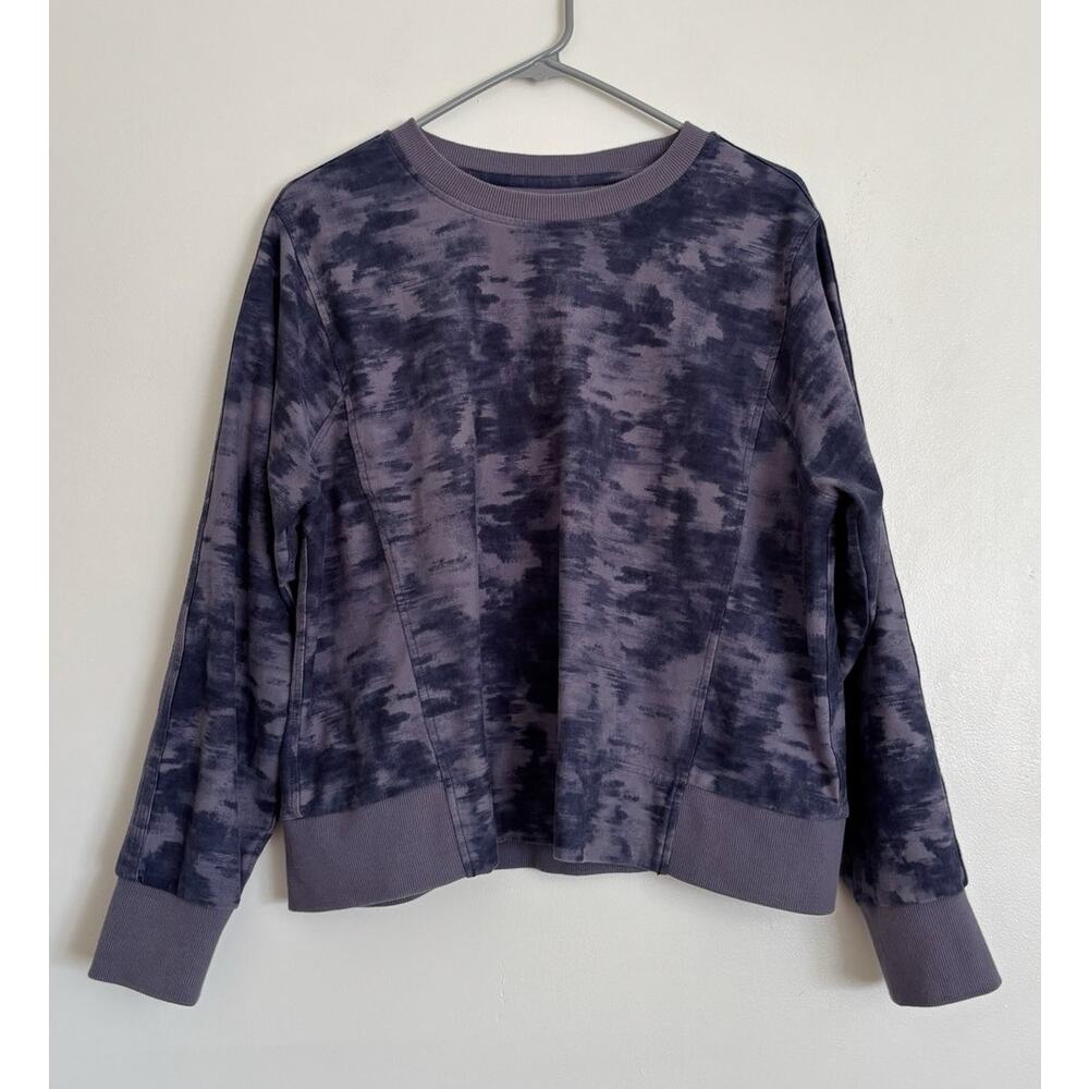 Purple Athleta Farallon Print Crewneck Sweatshirt L